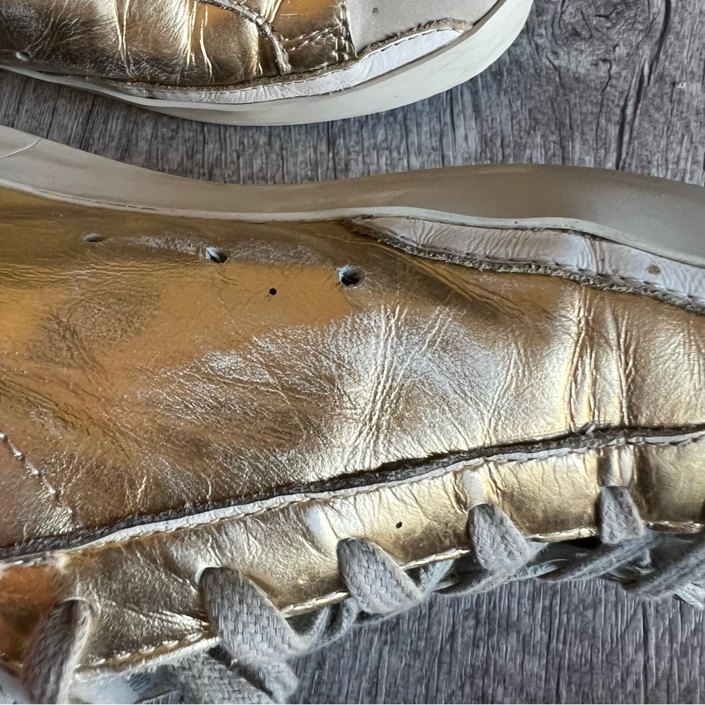 Golden Goose Superstar Gold Leather Star Sneakers Distressed Low Top Size (X) - Picture 16 of 16